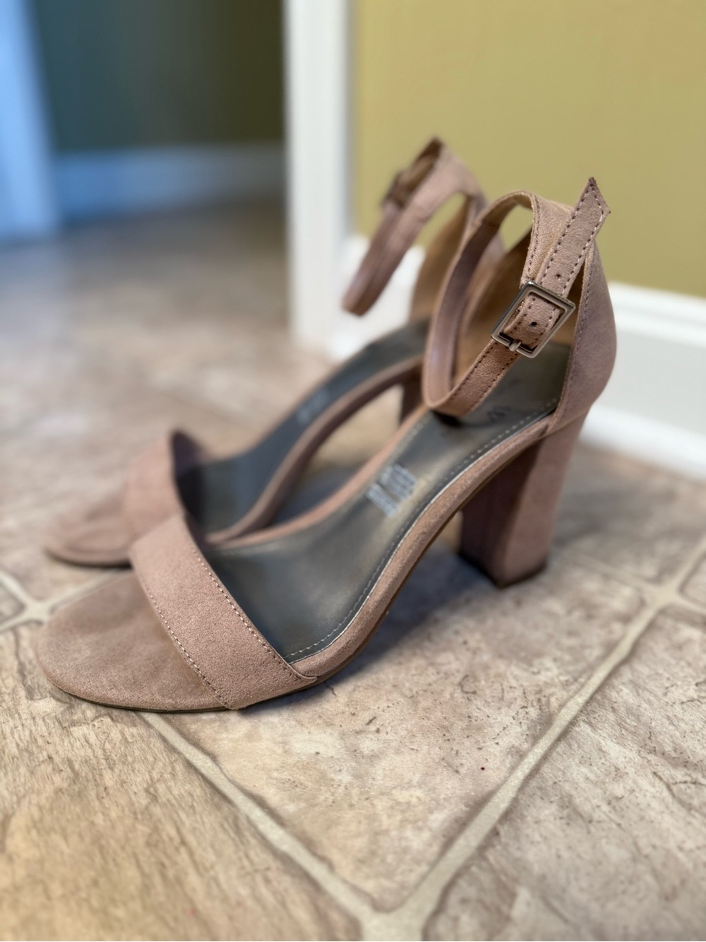 Worthington Nude Block Heel Sandals Size 7